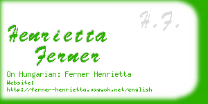 henrietta ferner business card